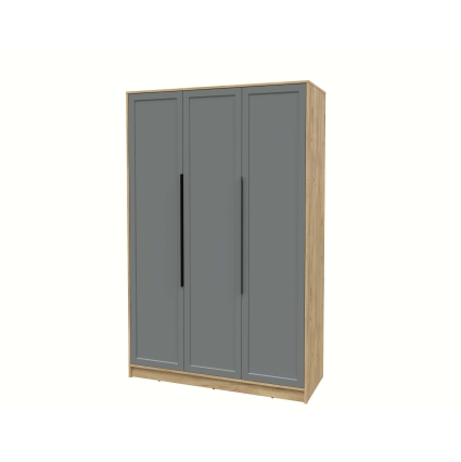 Шкаф распашной Тренд КТ-Ш3 (Дуб золотой ЛДСП/ Серый ЛМДФ) Ш1360 В2128 Г547